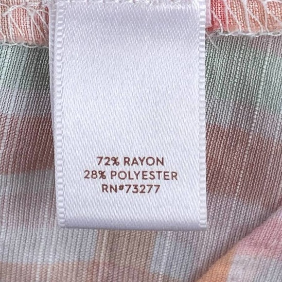 LC Lauren Conrad  plaid V Neck Peasant Blouse Size  XXL (NWOT) - Picture 8 of 11